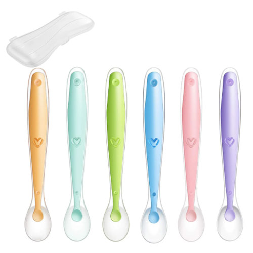 Baby silicone soft training feeding spoon for kids toddlers children and infants