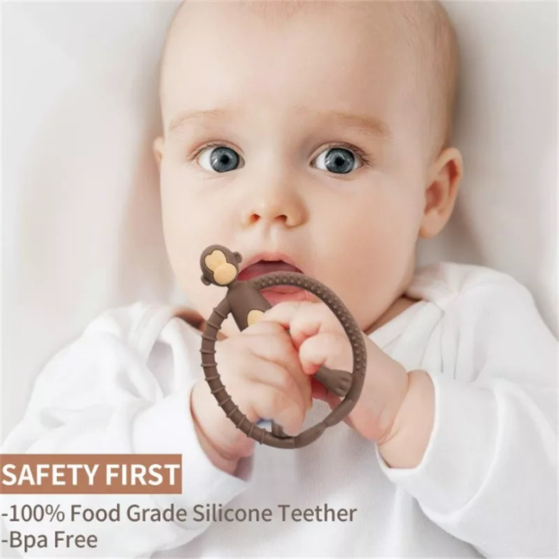 Monkey silicone teether toy