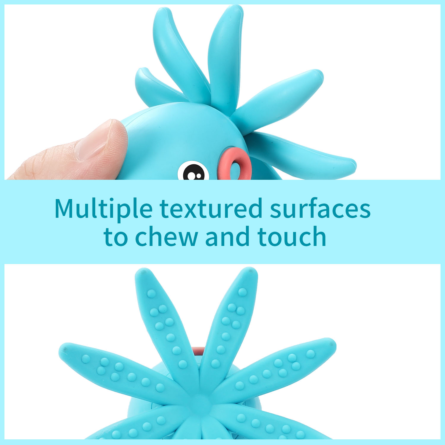 Silicone textured baby teether toy for teething relief(图2)