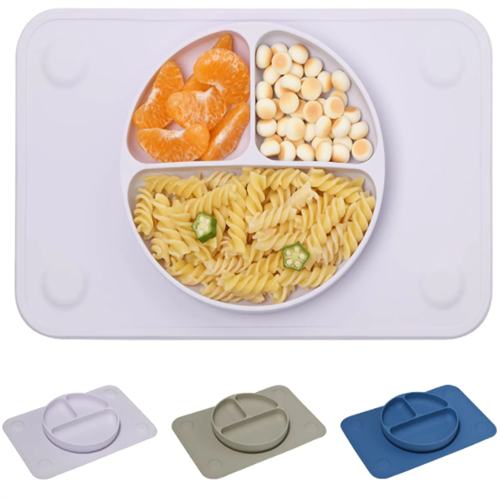 Baby silicone dinner placemats with suction cup for toddlers&babies
