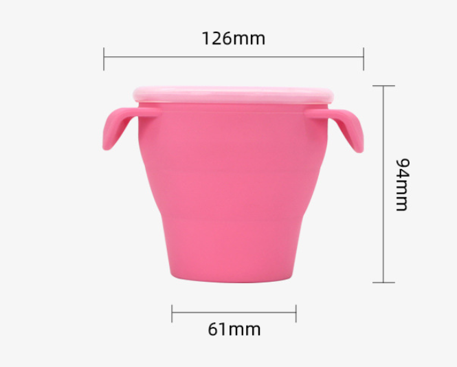 Collapsible silicone snack foldable cup for toddler and baby snack(图2)
