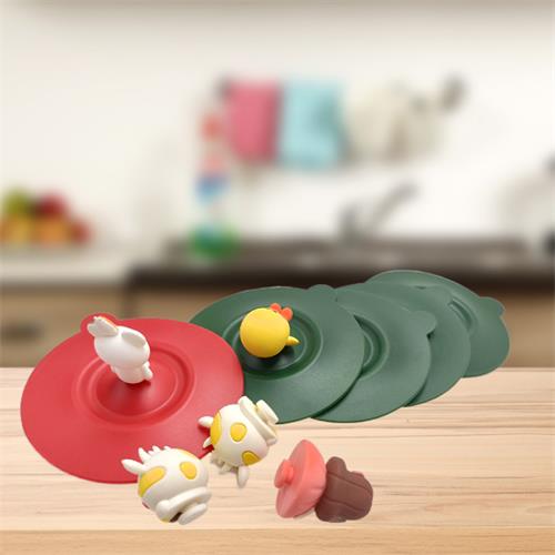 Cute animal anti-dust airtight silicone cup lids