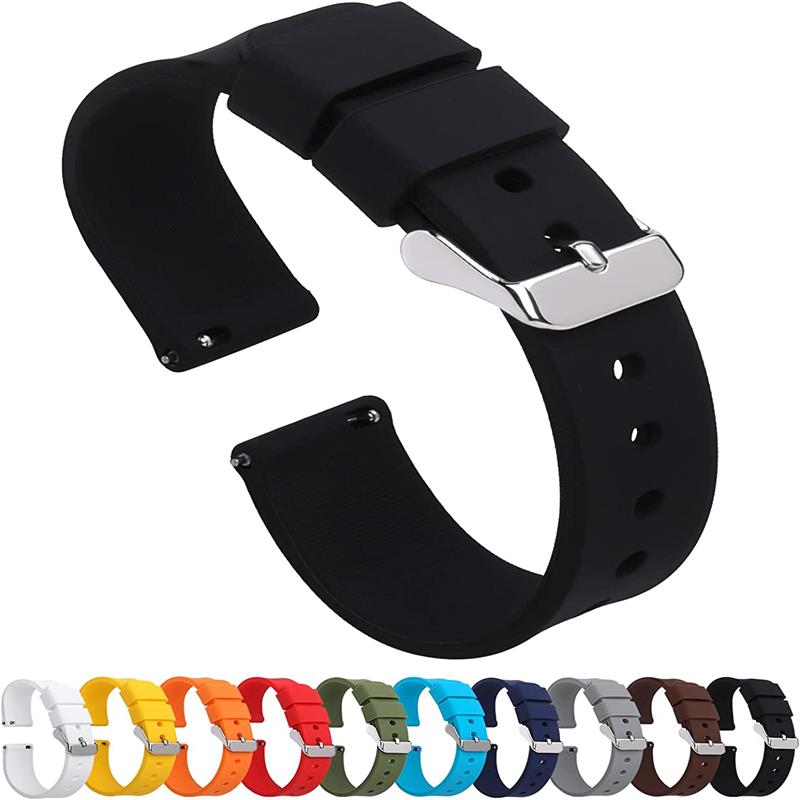 20mm/22mm/24mm soft silicone rubber watch strap with various color