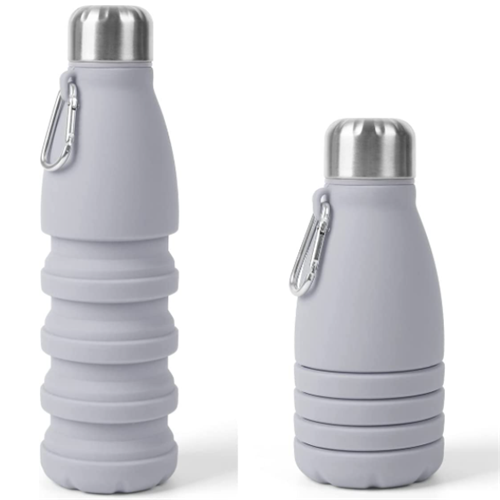 Collapsible silicone water bottle
