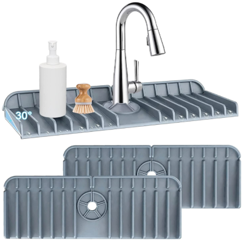 Silicone kitchen sink mat tray