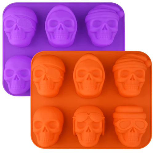 Silicone skull molds for chocolate,cake,candy and soap