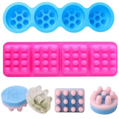 Silicone massage bar soap molds
