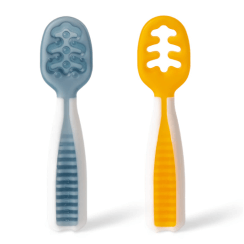 Longfite BPA free silicone self feeding spoon toddler utensils 