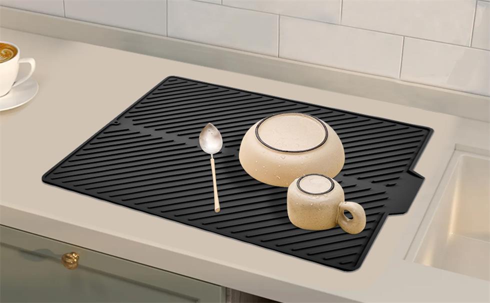 Silicone dish drying mats with draining lip 16*18 inches(图2)