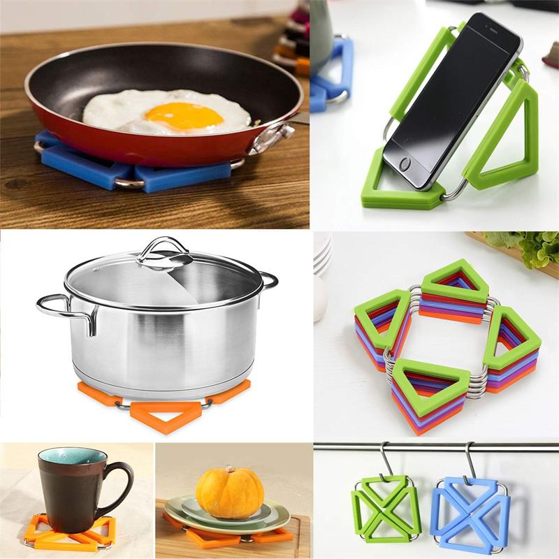 Silicone trivet expandable mat hot pot holder (图1) Silicone trivet expandable mat hot pot holder (图1)